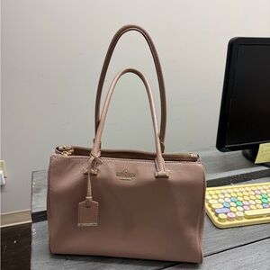 kate spade Dusty Rose Leather Satchel with Gold Hardware